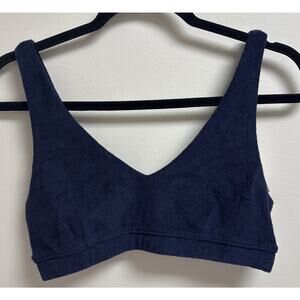 Offline By Aerie Recharge Bralette - Deep Blue - Size M- Minimal Support - Terry